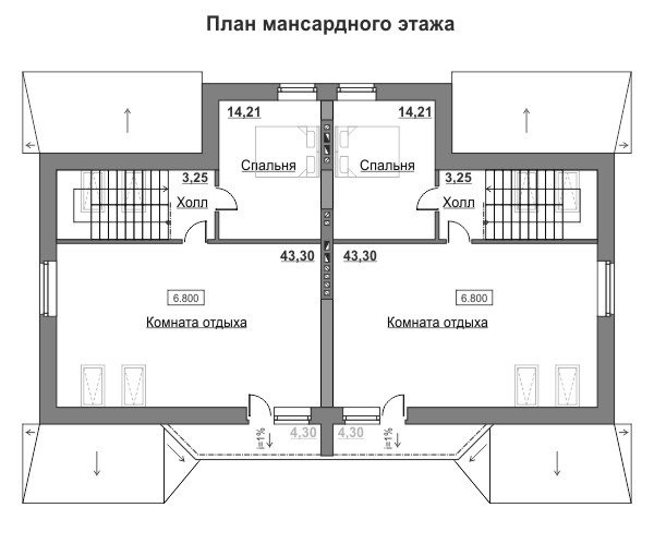 План 3-го (мансардного) этажа